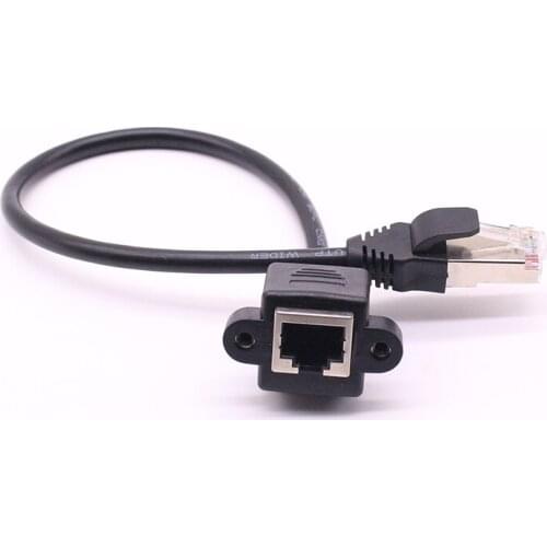 10pc/lot 8P8C FTP STP UTP RJ45 Cat6 Cable Male to Female Screw Panel Mount Ethernet LAN 1000m Network Extension Cable 30cm 60cm