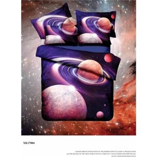 2017New Home Textile 3D HD Starry sky designer Star Bedding Sets Purple Duvet Cover sheet Set Luxury Single Twin queen king 26