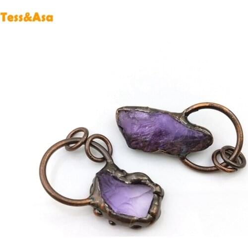 3pcs Natural Amethyst After the Tanned Pendant Healing Stone Mysterious Mineral Rock Crystal Necklace For Gift Womens Jewelry