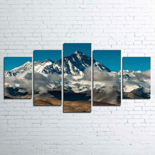 Mount Everest 5 Panel Canvas Picture Print Wall Art Canvas Painting Wall Decor for Living Room Poster No Framed