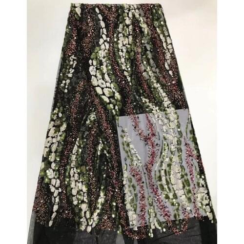 5 yards new design ZH-617 African lace fabric Fashion Embroidered lace fabric for party dress