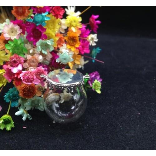 50sets/lot 20*15mm glass globe with setting base cap jewelry findings necklace glass bottle vial pendant charms glass dome cover
