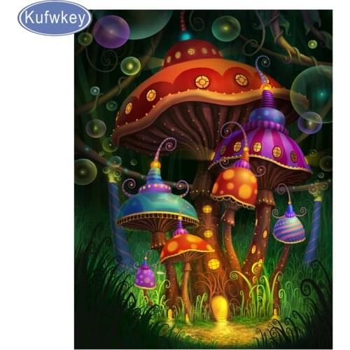 Diamond picture 5d DIY Diamond Painting Psychedelic Mushroom Embroidery diamond Cross Stitch cartoon Fairy tale world wall arts