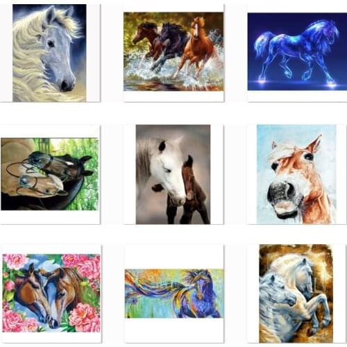 Diamond painting,5d diy, kit, full, cross stitch,square, diamond mosaic,horses,diamond embroidery NEW