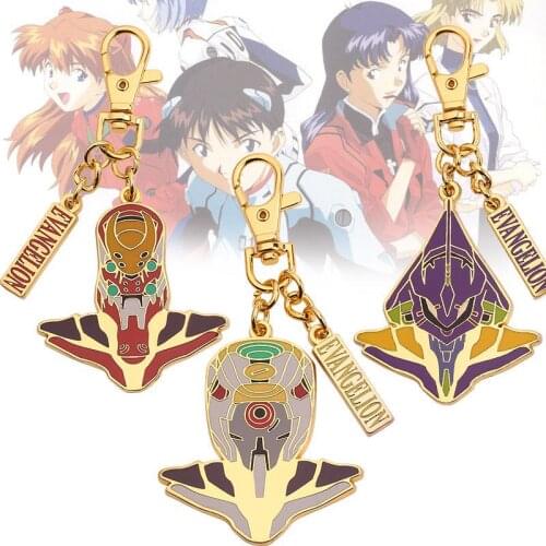 Anime EVA Keychain Spear of Metal Pendant Ayanami Rei Ikari Shinji Asuka Langley Soryu Cosplay Keyring for Women Men Jewelry