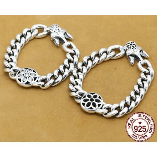 100% S925 sterling silver bracelet personality sleek minimalist retro jewelry domineering cherry sculpt to send a gift of love