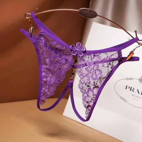 Floral Lace Panty underwear G-String Thong perspective lace T-back female temptation open crotch hot sexy ultra-thin thong