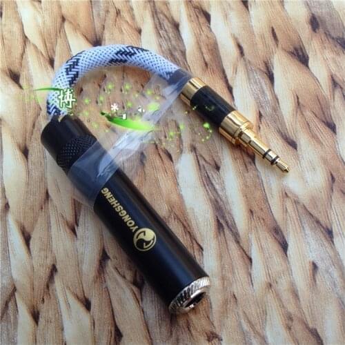 HIFI Stereo Mini Jack Male 3.5mm to 6.35mm Female Audio Cable DIY Handmade for HD650 HD700 HD800 HD598 Headset Headphone 10cm