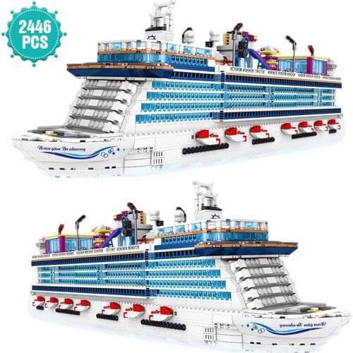 High-tech Ideas Marine Transportation Asuka Luxury Cruise Building Blocks Assembly Toys Birthday Holiday Gift For Boyfriend