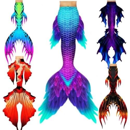Customized Mermaid Tail Swimwear Kids Adults Mermaid Tails Bikinis Beach Swimming Cosplay Costume Dress for Women Girls 2020 New