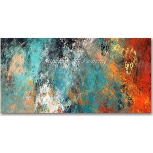 Mintura Wall Picture for Living Room Oil Paintings on Canvas Hand Painted Abstract Color Picture Hotel Decor Wall Art No Framed