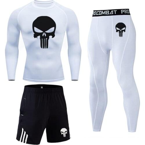New Winter Thermal Underwear Sets Men Quick Dry Anti-microbial Stretch Mens Skull Sports Underwear Male Warm Long Johns Fitness