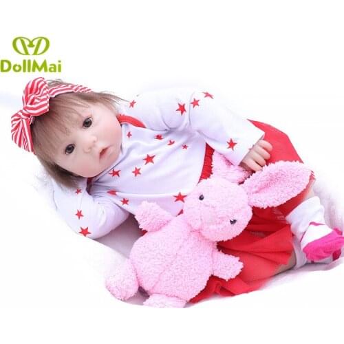 Girl dolls reborn baby 45cm silicone reborn babies dolls toys for children gift bebe dolls menina bonecas
