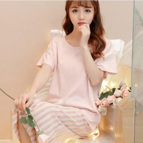 Summer Pajamas Female Cotton Short Sleeves Seven-Minor Pants Sleepwear Korean Version Loose Lady Housewear Two Suits Set H5586