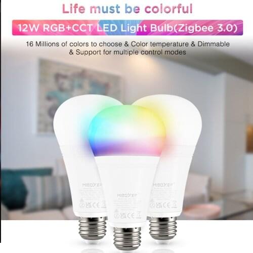 MiBOXER FUT105Z 12W E27 RGB+CCT Smart BUlb Gledopto Zigbee 3.0 Wireless TranSmitting Support Third Party Voice Contrd