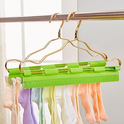 Multi Purpose Clip Hanger Sock Underwear Towel Hanger Drying Plastic Easy to Use Green EIG88
