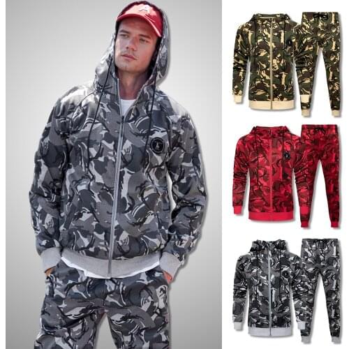 Men Camouflage Sweat Suit 2020 Brand New Tracksuit Set Men Sweatshirts Sweatpants Sportswear Clothing Male Casual Jogger Sets