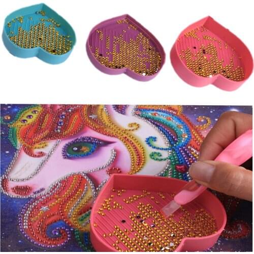 5D Diamond Painting Tool Heart-Shaped Diamond Tray Box large-Capacity Tray Accessories Diamond Embroidery Accessories Case