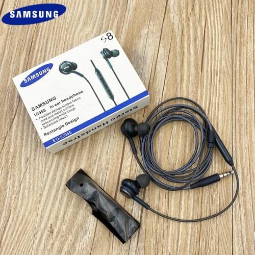 Samsung S8 S9 S10 Plus Earphone 3.5MM Jack EO-IG955 In-ear Balanced Sound Headsets For Galaxy F52 A51 A71 A9S A21S S7 A11 Black