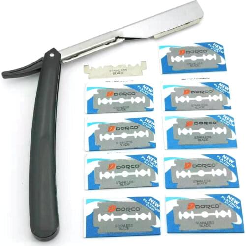New Straight Edge Shaper Barber Razor Folding Shaving Knife ABS Handle Manual Shaver Classic