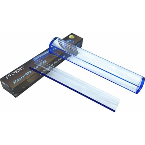 10 Inch 5X 7514B With Reading Tracking Line Optical Tool Bar Magnifying Glass Measuring Scale Blue Raised Domed Bar Magnifier