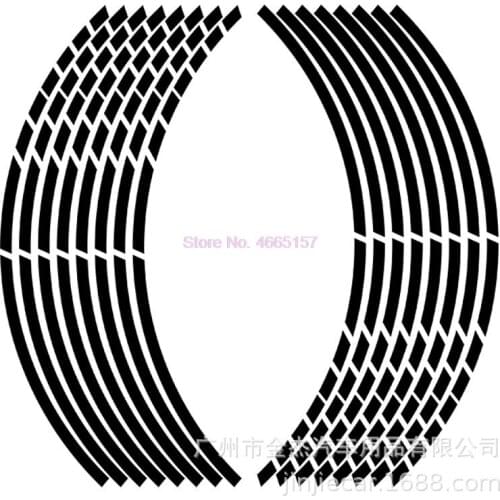 By DHL 200set 2pcs/set Bike Motorcycle 17 18inch Stickers 6 Colors Options 16 Strips Wheel Sticker Reflective Rim Stripe Tape