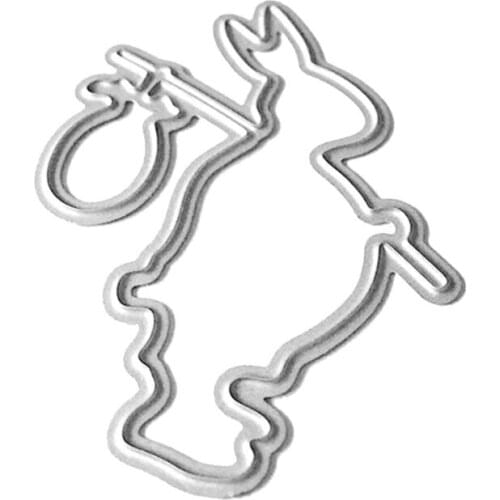 Easter Bunny Bag Metal Cutting Dies Stencil Scrapbooking DIY Album Stamp Paper