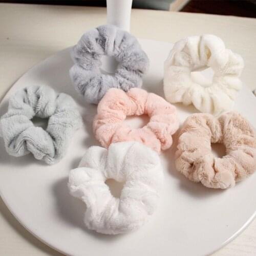 Daily Soft Hair Scrunchies Plush Elastic Hair Band Women Girls Ponytail Holder Casual Rubber Band Hair Accessories