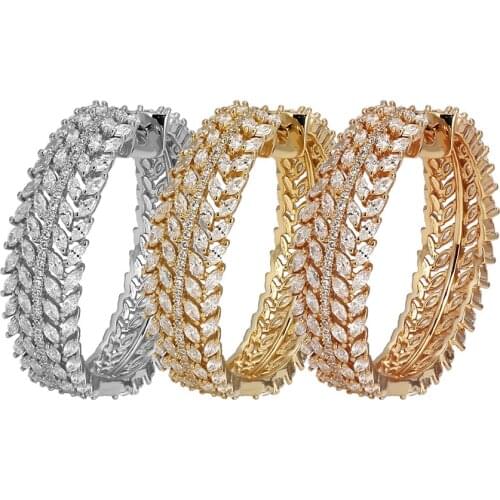 Bride Talk Luxury Fashion Hoop Earrings Women Cubic Zirconia Romantic Wedding Engagement Jewelry Gifts High Quality Lady Earring