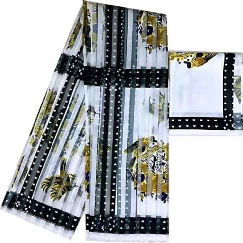 Organza silk fabric 2019 High quality silk fabric digital printed satin silk fabric for dress african fabric