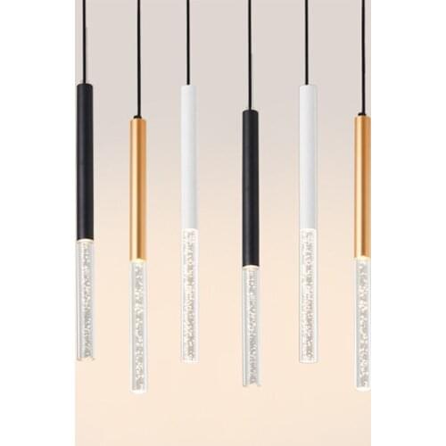 Modern LED pendant light long iron acrylic chandelier Spotlight indoor Bar restaurant home kitchen bedroom stairs decor lamp 5W