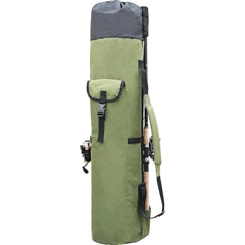 Fishing Bags Portable Multifunction Nylon Fishing Rod Storage Case Canvas Reel Organizer Travel Carry Pole Tools Bag