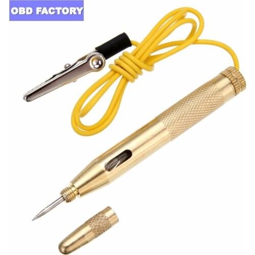 6V-24V Car Motorcycle Car Circuit Tester Probe Light System Test Auto Light Lamp Voltage Test Pen Cable and Clip Circuit Tester