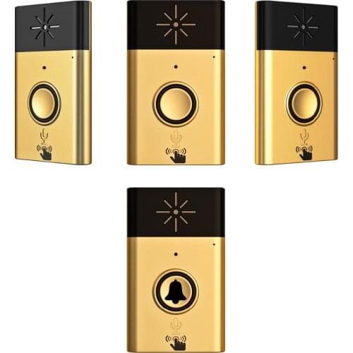XINSILU New Arrival Digital Wireless Audio Doorbell,home security intercom system doorphone Gold color 1outside bell+3inner bell