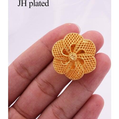 Ring women wedding Dubai 24K gold jewellery ring African Ethiopia cocktail party bride gifts luxury rings resizable size jewelry