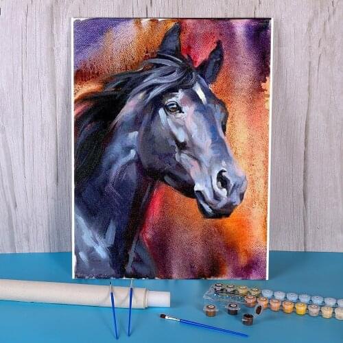 Animal Horse DIY Painting By Numbers Set Acrylic Paints 40*50 Boards By Numbers Handmade For Handiwork