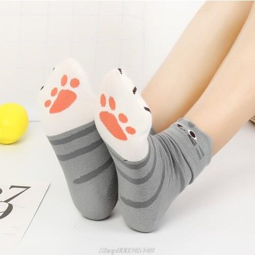 1 Pair Women Spring Long Socks Small Cat Ear Cartoon Animal Lovely Funny Cotton S01 20 Dropship