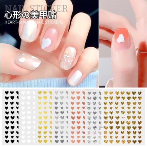 1 pcs Laser Gold and Silver Love Nail Sticker Adhesive Sticker Cute Nail Art Sticker 3D Stereo Sticker Waterproof Nail Art Decal