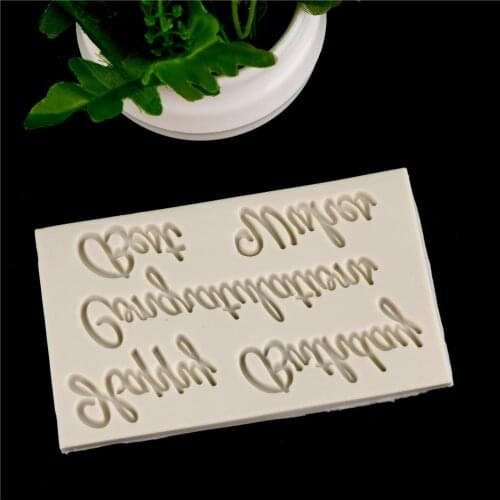 1pc Blessing Letters Silicone Fondant Molds Cake Decorating Tools Chocolate Mould
