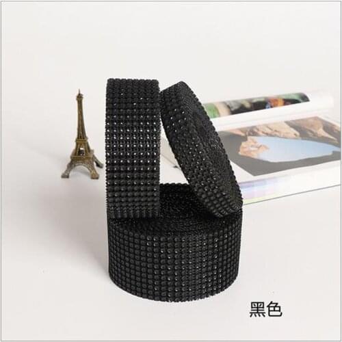 10Yard/Roll Black Plastic Diamond Rhinestone Wrap Ribbon Wedding Party Home Decoration Event Party Supplies DIY Accessories