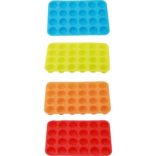 24 Holes Jelly Ice Cube Silicone Round Ball Shape Muffin Cup Mould Chocolates Biscuits Cake Mold Baking Tools QB976558