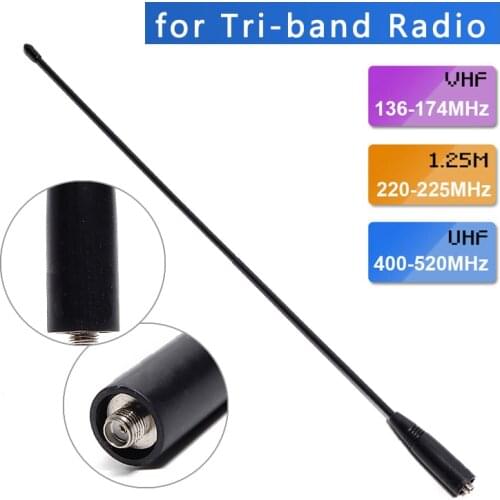 ABBREE AR-771 Tri-band 144/222/435Mhz Whip Antenna for Baofeng UV-S9 BF-R3 UV-82T UV-5RX3 UV-82X3 Walkie Talkie