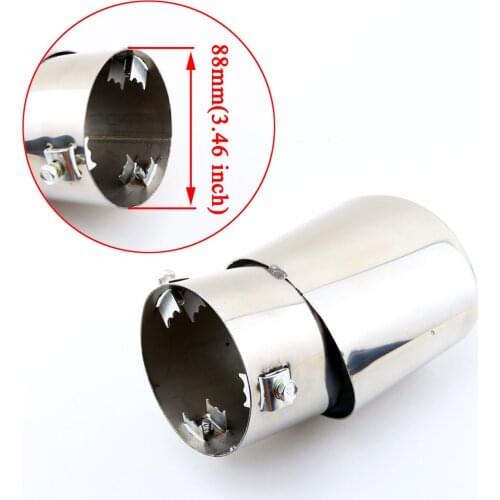 Stainless Steel Car Exhaust Pipe 88mm 3.5" Inlet Rear Exhaust Muffler Tail End Tip Auto Accessories Universal Parts