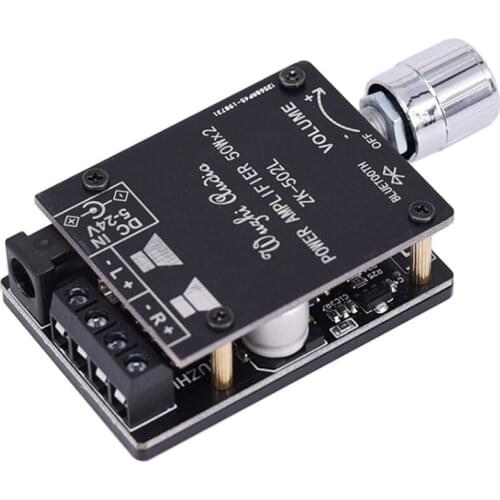 Bluetooth 5.0 Wireless Audio Digital Power Amplifier Stereo Board 50Wx2 Bluetooth Amp Amplificador ZK-502L