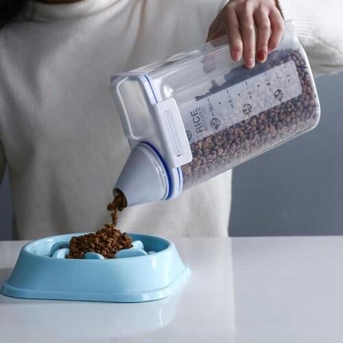 TECHOME Home Big Capacity Pet Food Sealed Storage Box Bucket Cat Dog Food Holder Box Barrel Moisture-proof Storage Case Holder