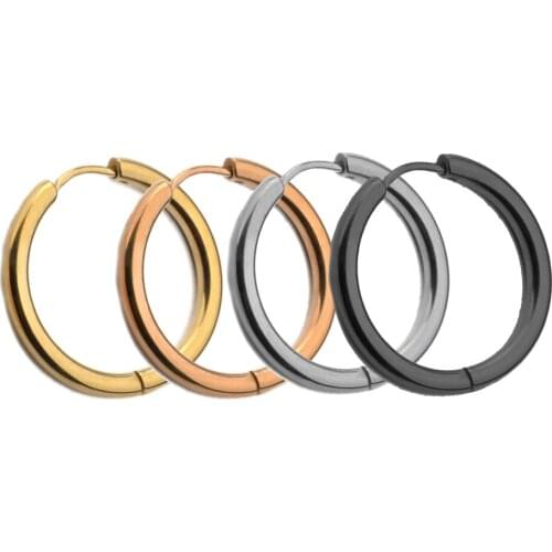 BTEN Vintage Glossy Geometry Round Circle Stainless Steel Earrings for Women Kolczyki Damskie Hoop Earring Pendientes Mujer