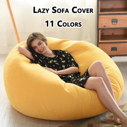 Croker Horse Lazy Sofa Bean Bag Covers Solid Chair Cover Without Filler/Inner Pouf Puff Couch Tatami Living Room Furniture Cover