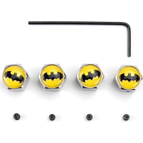 4pc/set Bat Badge Styling Car Tire Valve Caps Anti-theft Auto Tyre Air Rim Stem Cover Wheel Plug For Ford Focus MK3 Fiesta Prius
