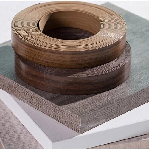 10M Hot Melt PVC Veneer Furniture Edge Banding Strip Protector Tape Adhesive Sheets Cabinet Table Desk Wood Surface Edging Decor