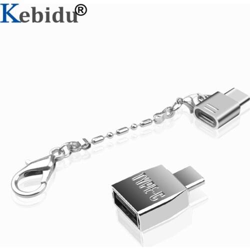 Kebidu Mini Metal USB 2.0 Female to USB 3.1 Type C Male Cable Adapter USB-C OTG Type-C Micro USB Converter Data Sync Kit